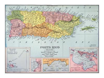 Map: Puerto Rico, 1900 Giclee Print as a result of graphic relating to Printable Map of Puerto Rico named Map: Puerto Rico, 1900 Giclee Print as a result of